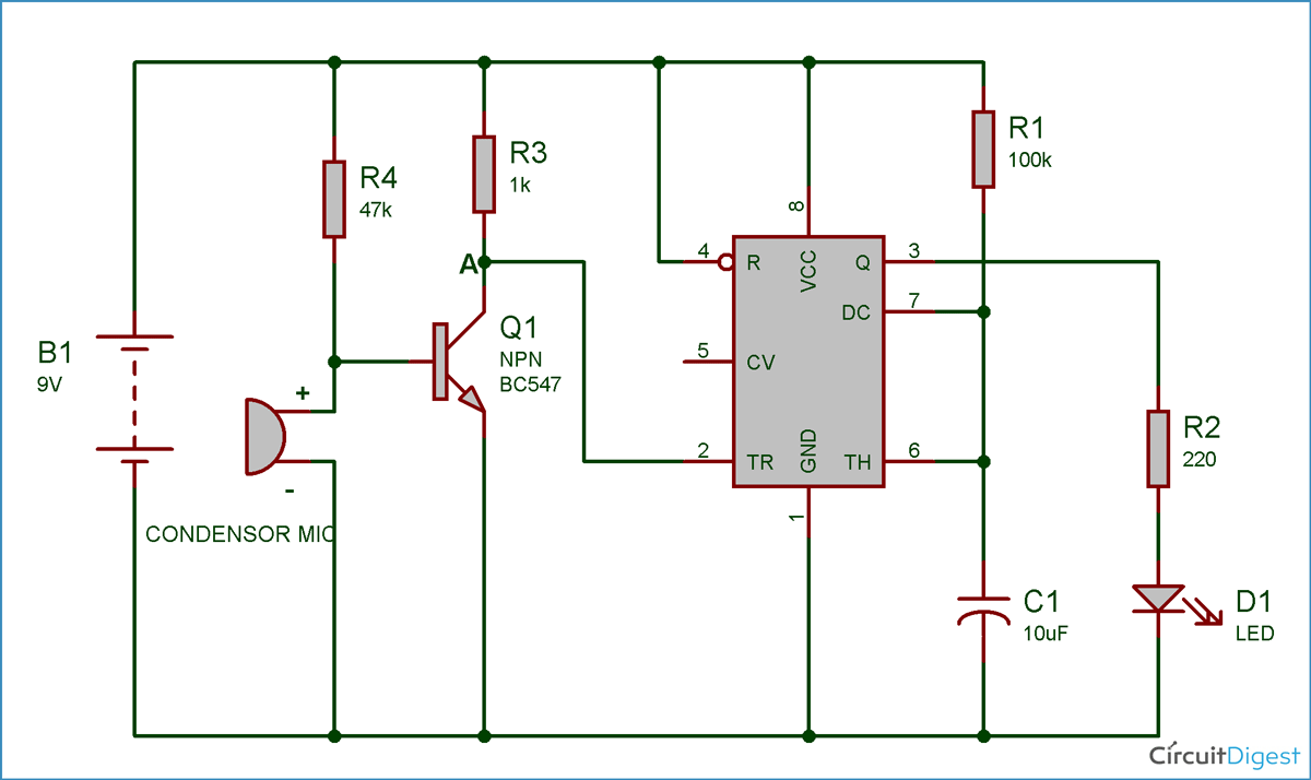 Clap Switch Circuit Diagram Using Ic 555