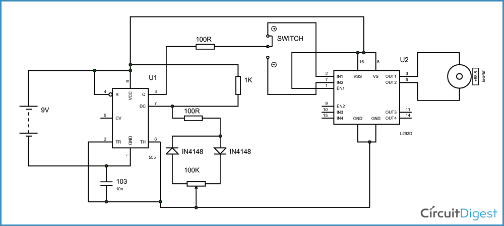 DC Motor Speed Control Circuit Diagram