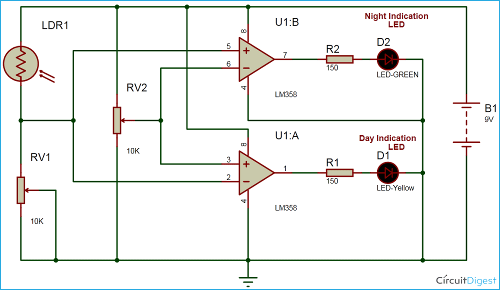 Day Night Indicator Circuit Diagram