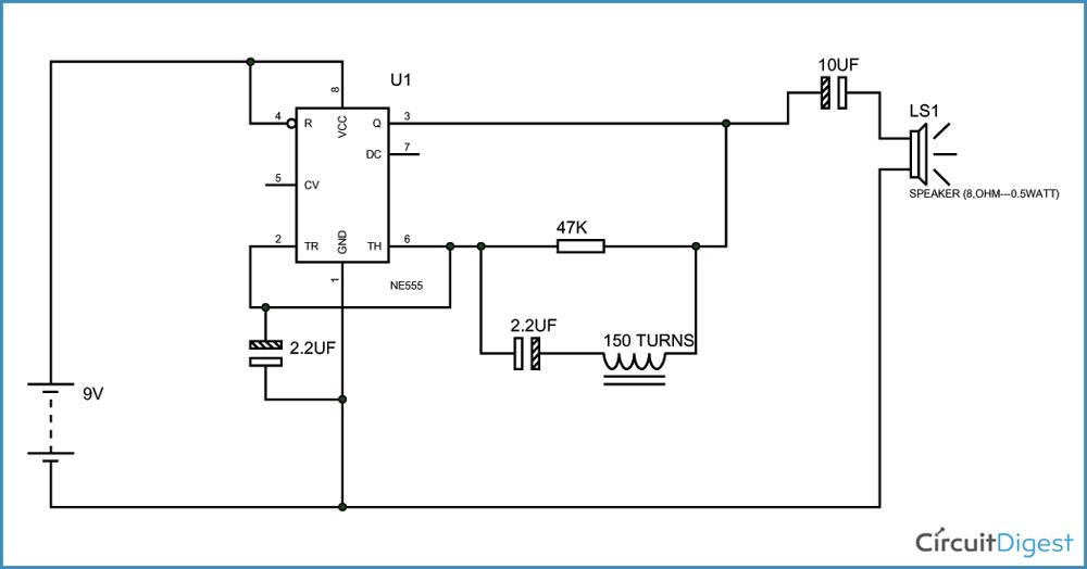 Simple Metal Detector Circuit Diagram 