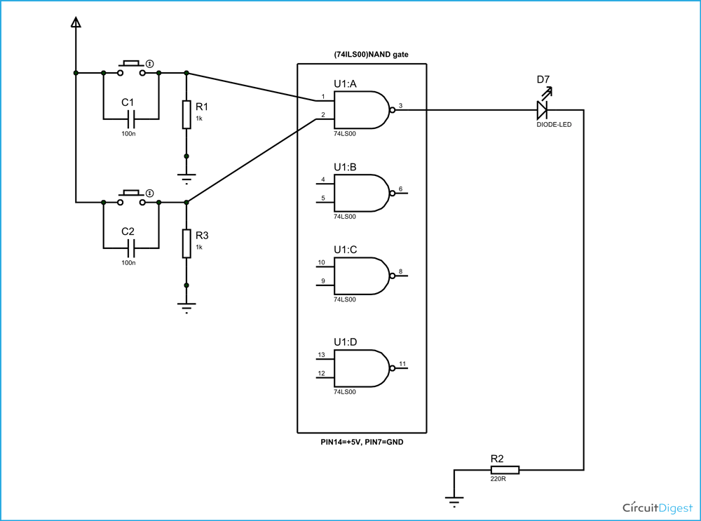 NAND Gate Circuit Diagram And Working Explanation