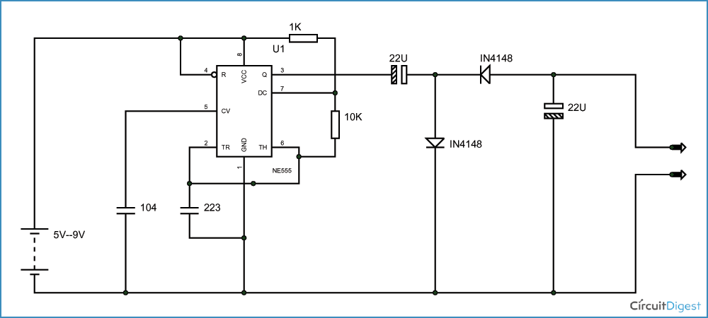Locomotive Are depressed Monopoly Negative Voltage Generator Circuit Diagram using IC 555