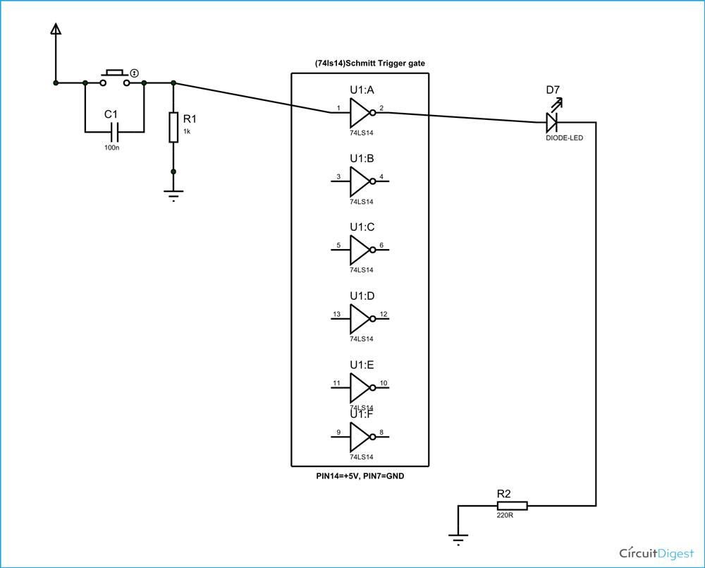 Schmitt Trigger Gate Circuit Diagram