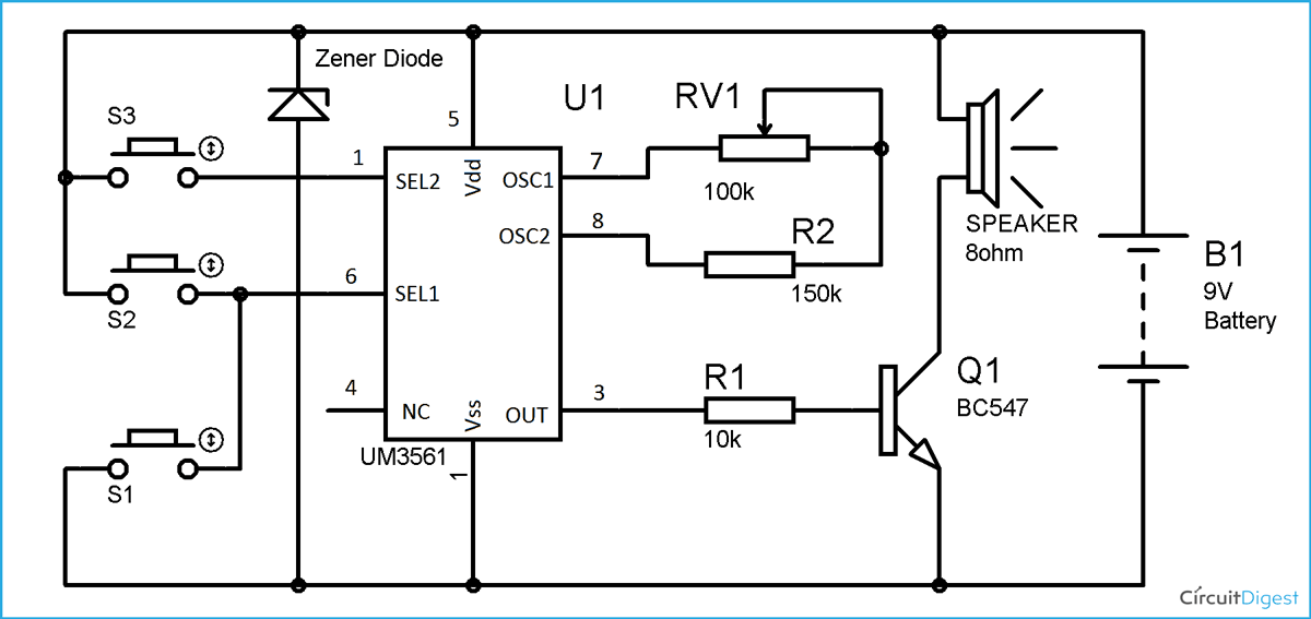 Sound Generator Circuit using UM3561