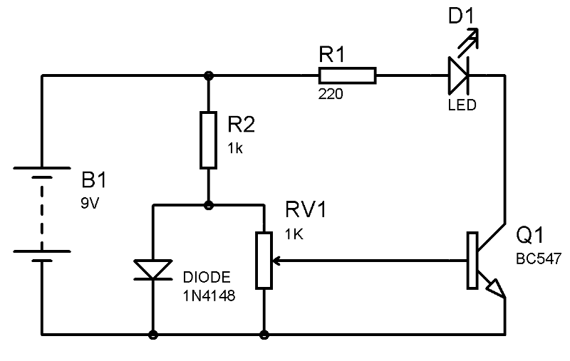 temperature detector using transistor circuit diagram