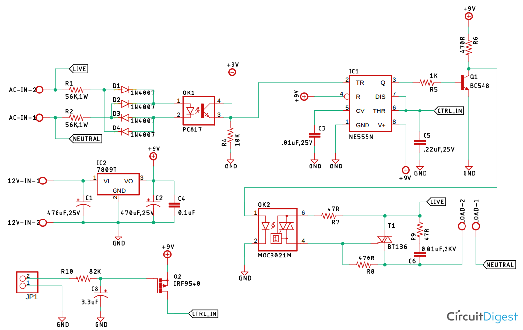 AC Phase Angle Control Circuit Diagram 