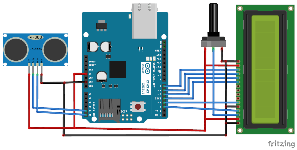 Distance Measurement using Arduino & Ultrasonic Sensor Circuit