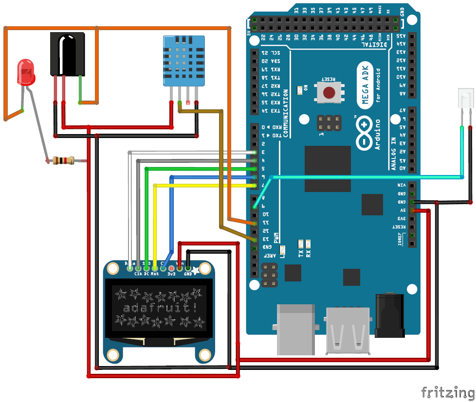 Automatic AC Temperature Controller using arduino circuit diagram