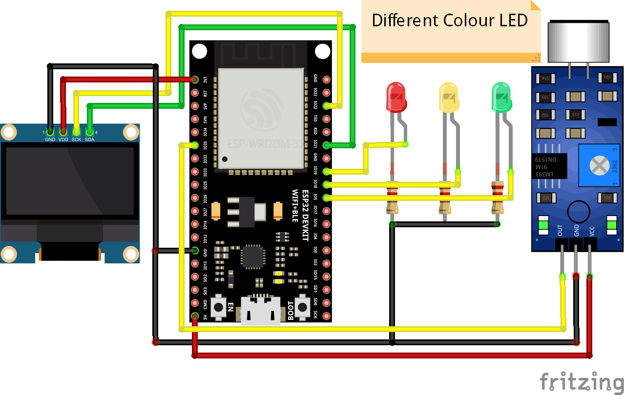 Circuit Diagram for Decibel Meter with Sound 