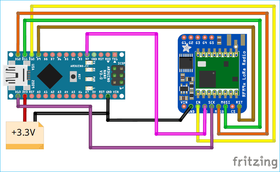 Circuit Diagram for Interfacing SX1278 LoRa Module with Arduino