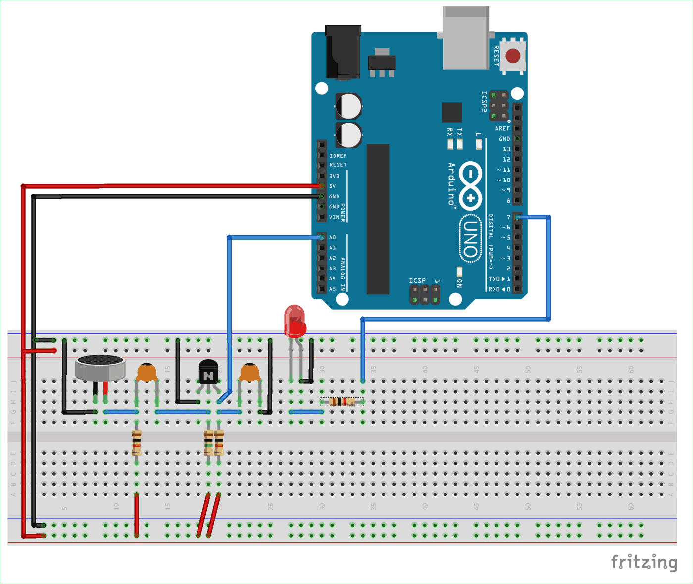 Clap Switch using Arduino Circuit Diagram