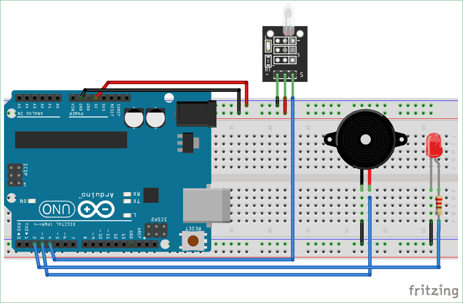 Interfacing Circuit diagram of Tilt Sensor with Arduino