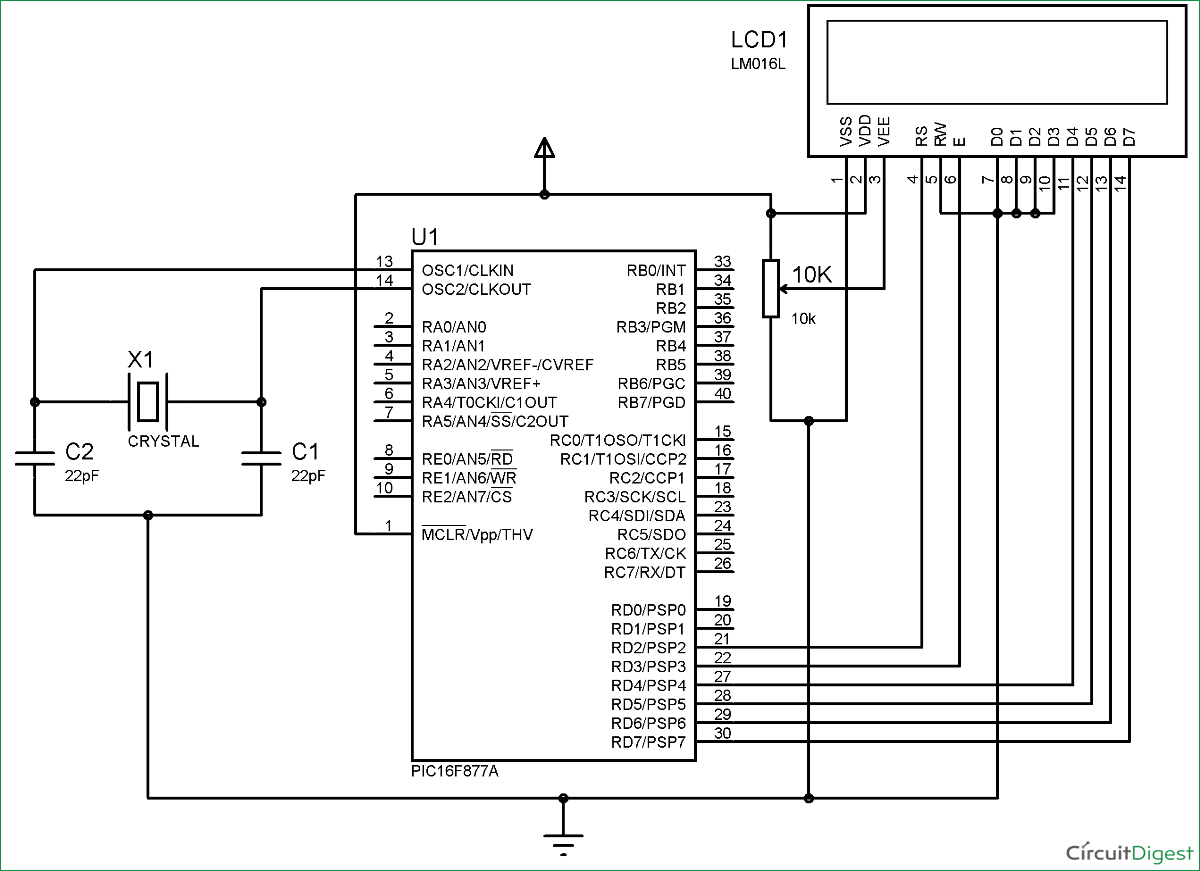 LCD-Interfacing-with-PIC-Microcontroller-circuit-diagram