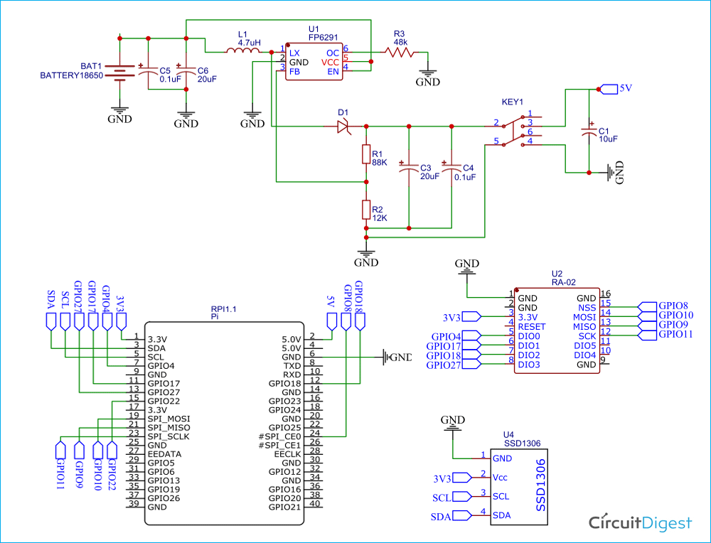 Raspberry Pi LoRa HAT Circuit Diagram