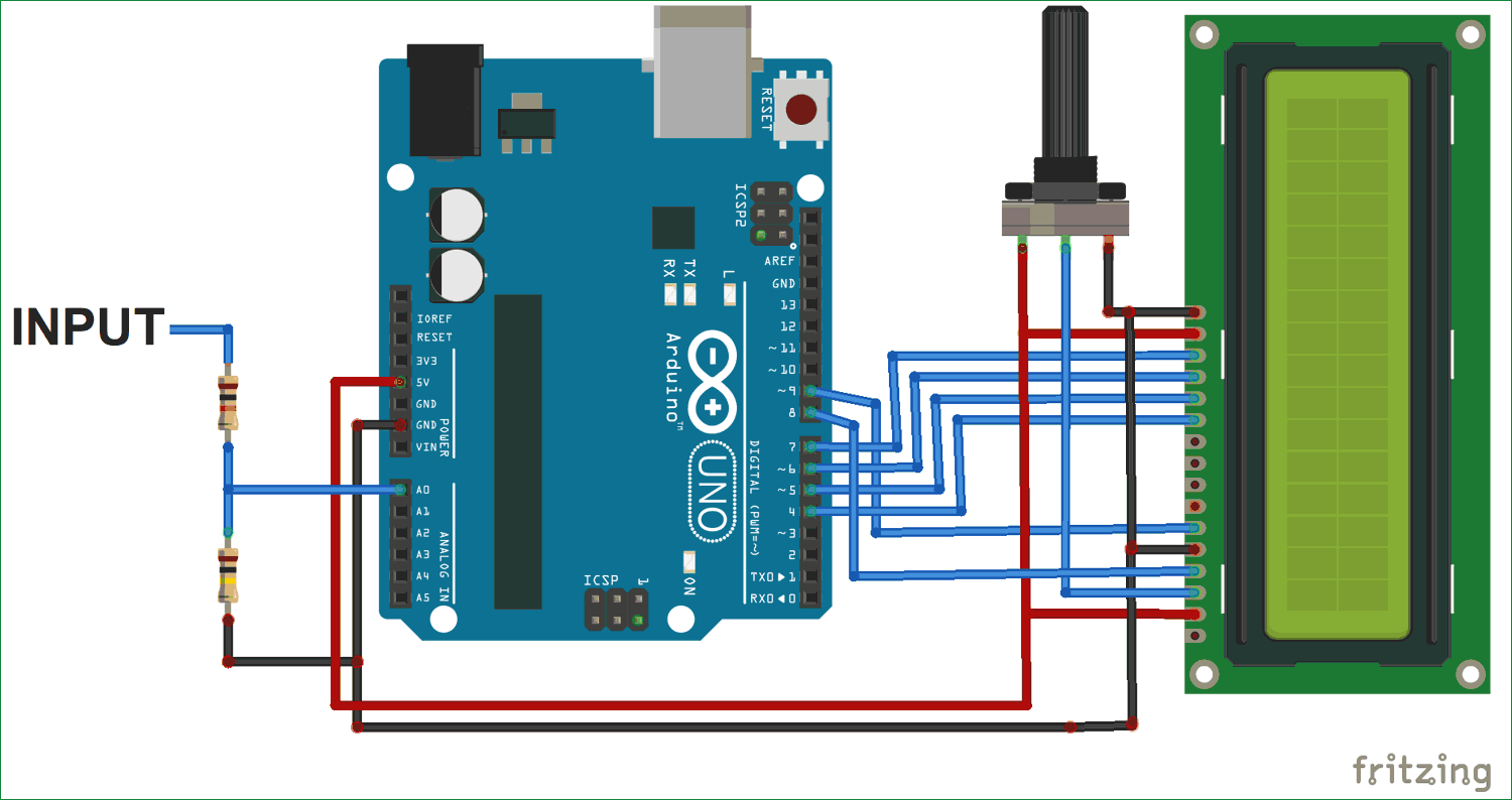 Simple Arduino Digital Voltmeter Circuit