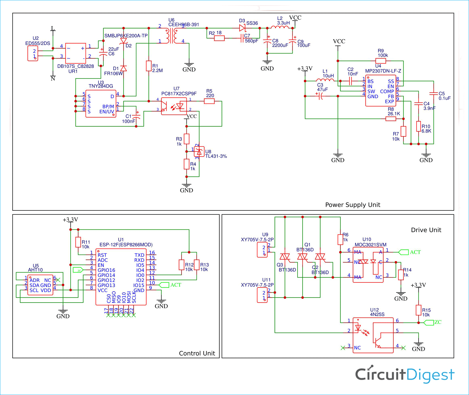 Smart Air Cooler Controller Circuit Diagram
