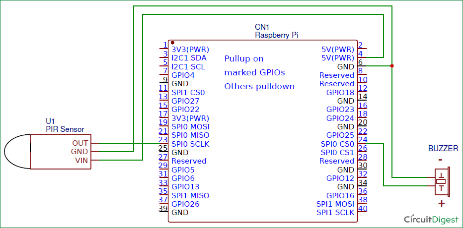 raspberry pi motion detector circuit diagram