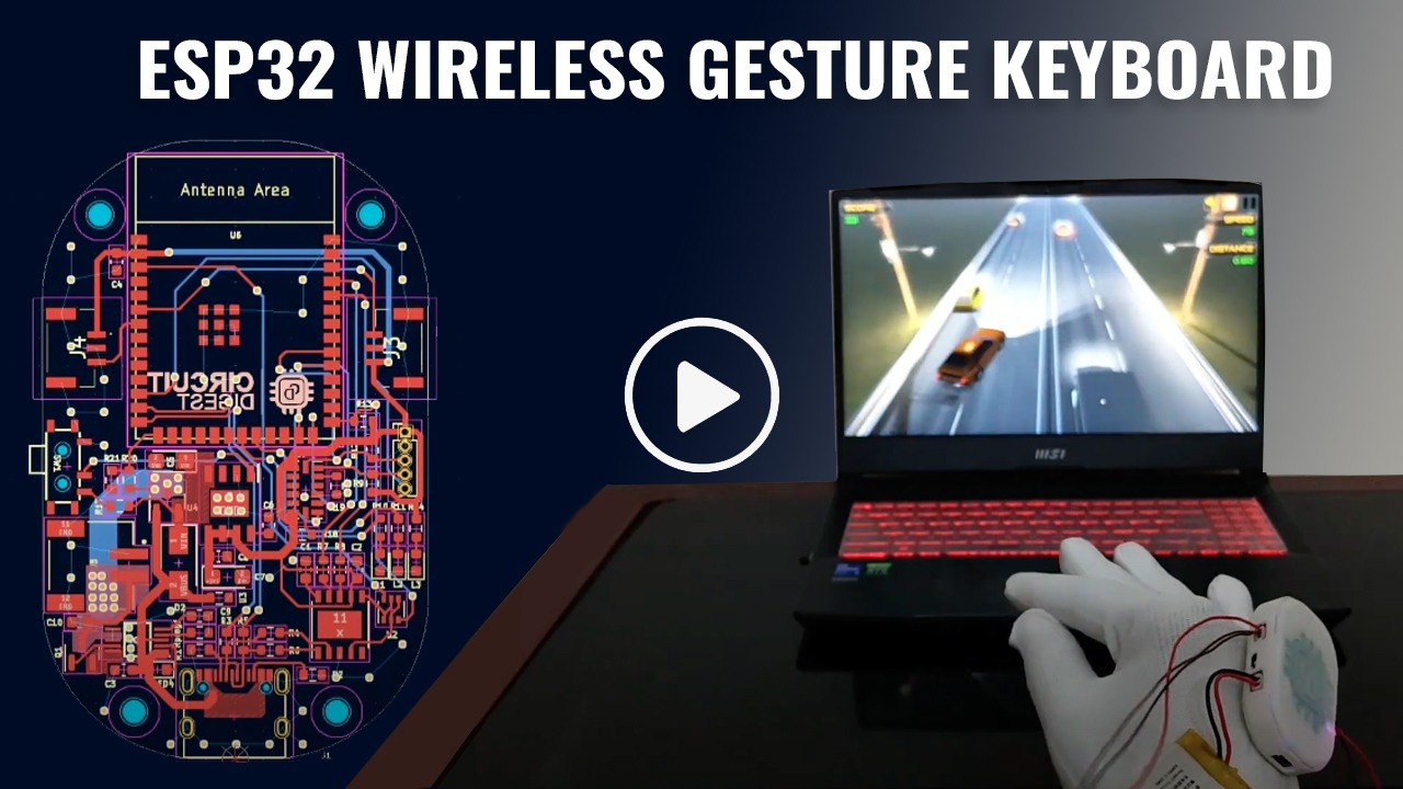 Gesture Controlled HID Bluetooth Keyboard using ESP32