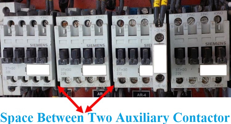 Space between Auxiliary Contactors