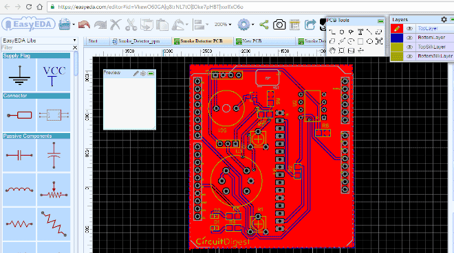 Arduino-smoke-detector-shield-PCB-layout