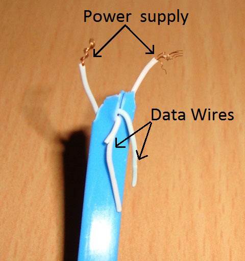 USB Power Wires in Cable