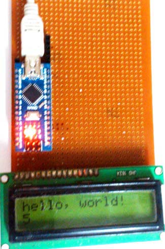 LCD-with-Arduino-nano-on-dot-board