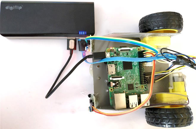 Raspberry pi line follower robot with power bank
