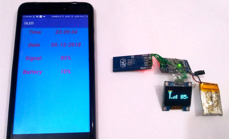 connecting OLED display with Android Phone using bluetooth