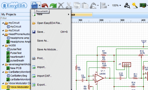 design-Circuit-of-Voice-Modulator-Circuit-with-EasyEDA-10