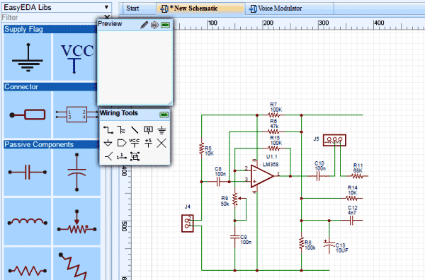 design-Circuit-of-Voice-Modulator-Circuit-with-EasyEDA-7