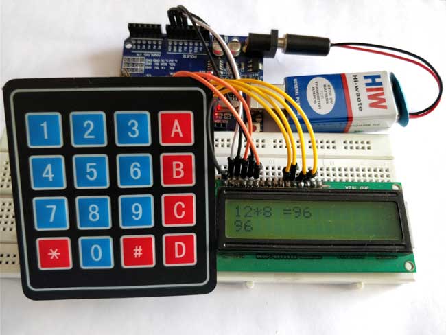 Arduino Calculator using 4x4 Keypad in action