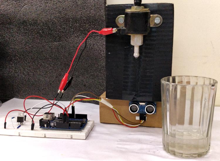 Automatic Water Dispenser using Arduino in action