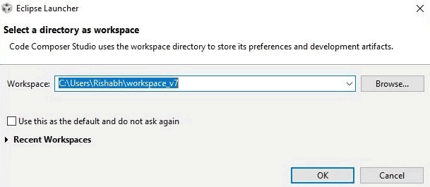Choose workspace folder location to save files