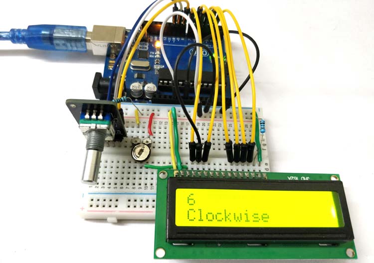 Circuit Hardware for Interfacing Rotary Encoder with Arduino