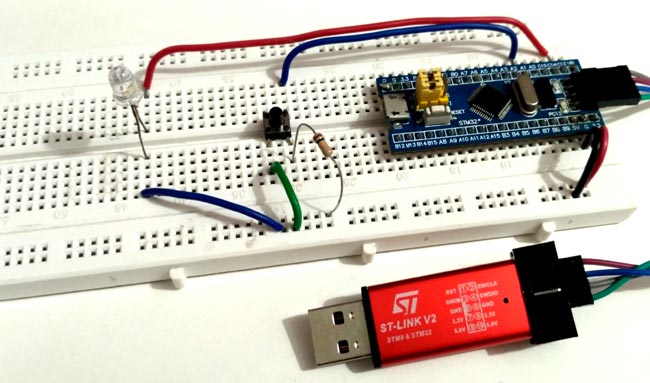 Circuit Hardware for Programming STM32F103C8 using Keil-uVision and STM32CubeMX