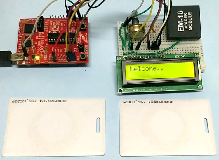Circuit Hardware for RFID interfacing with MSP430 Launchpad
