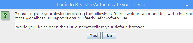 Click yes form device authentication