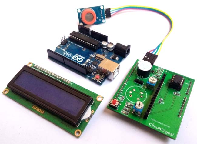 Components for Arduino Alcohol Detector Circuit