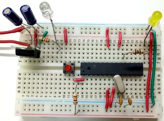 Connecting Power Supply and Microcontroller Circuit or Breadboard Based Arduino Board