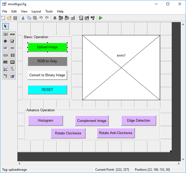 Designing MATLAB GUI for mage Processing