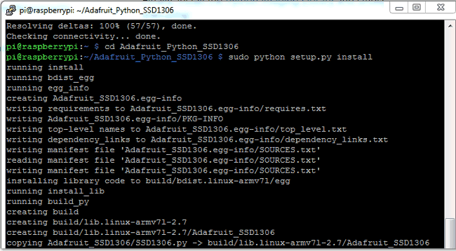 Install the Adafruit SSD1306 python library