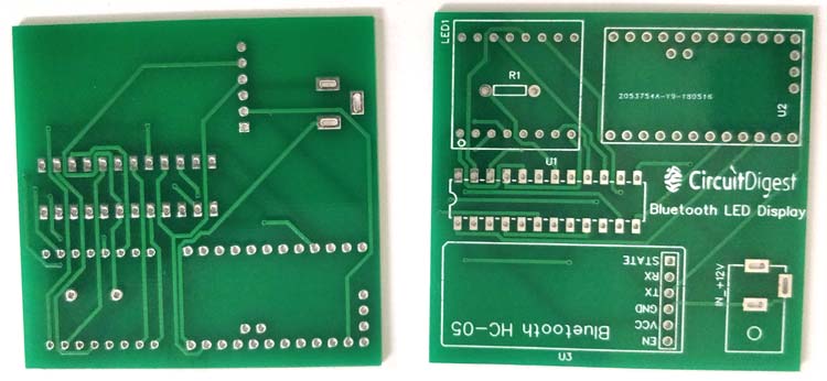 PCB manufactured by JLCPCB for bluetooth controlled matrix display