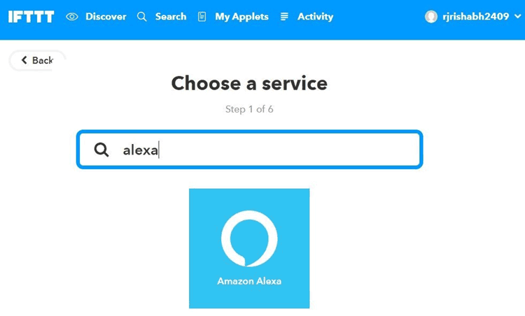 Search Amazon Alexa on IFTT
