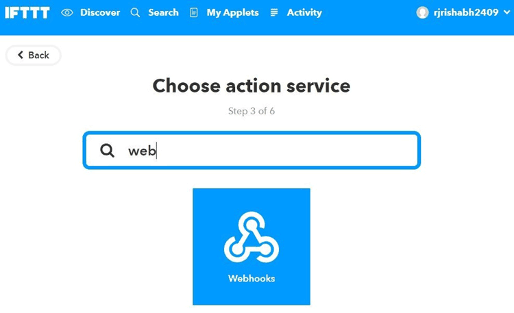 Search for Webhooks click on it and Select Make a Web Request