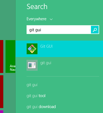Search for the name GIT GUI