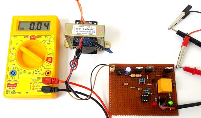 working of float charger circuit for 12v battery 
