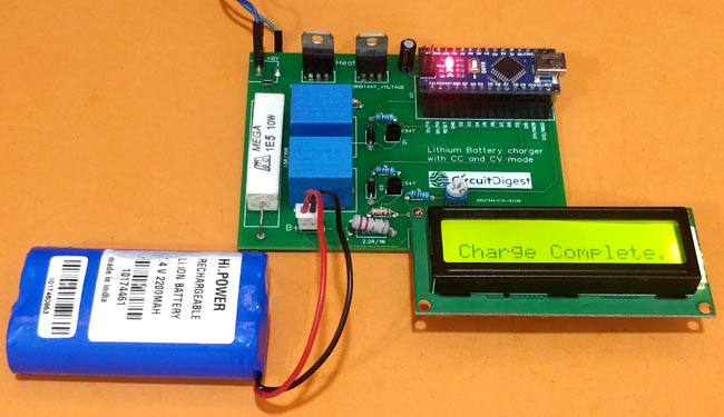 Charging Battery using 7.4V Two Step Lithium Battery Charger Circuit