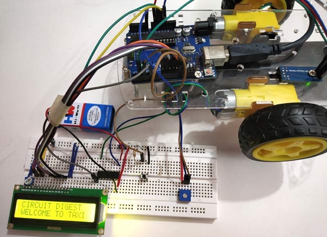 Circuit Hardware for Digital Taxi Fare Meter using Arduino