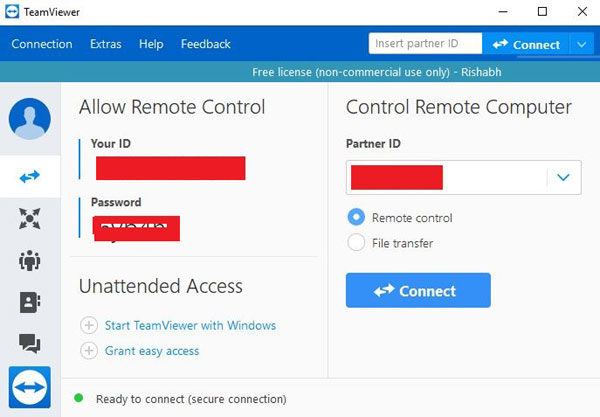 Connecting with Raspberry Pi remotely using TeamViewer