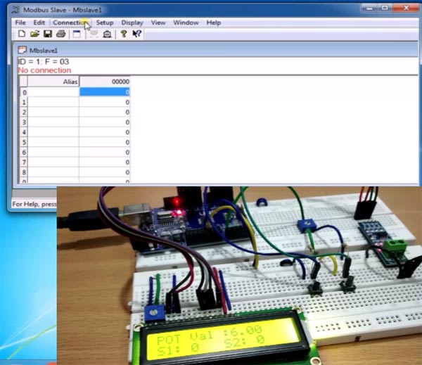 Modebus Slave Tool for Serial Communication